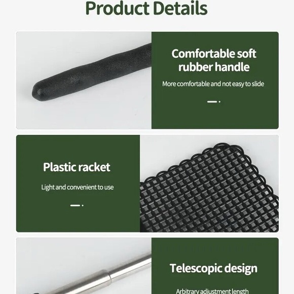 2pack Fly swatter mosquito swatter  adjustable length. - Picture 2 of 5